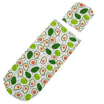 

2020 Hot Baby Sleeping Bag + Hat Avocado Printing Cartoon Pictures Straight-through High Elasticity Summer Bed Linings 2pcs