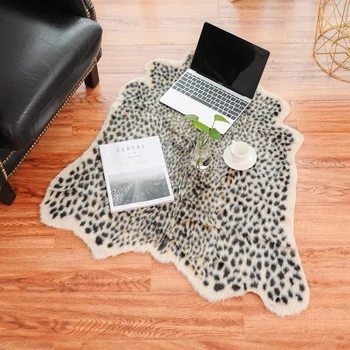 

1 Pcs Leopard Printed Rug Cow Leopard Tiger Printed Cowhide Faux Skin Leather NonSlip Antiskid Mat 94x100CM Animal Print Carpet