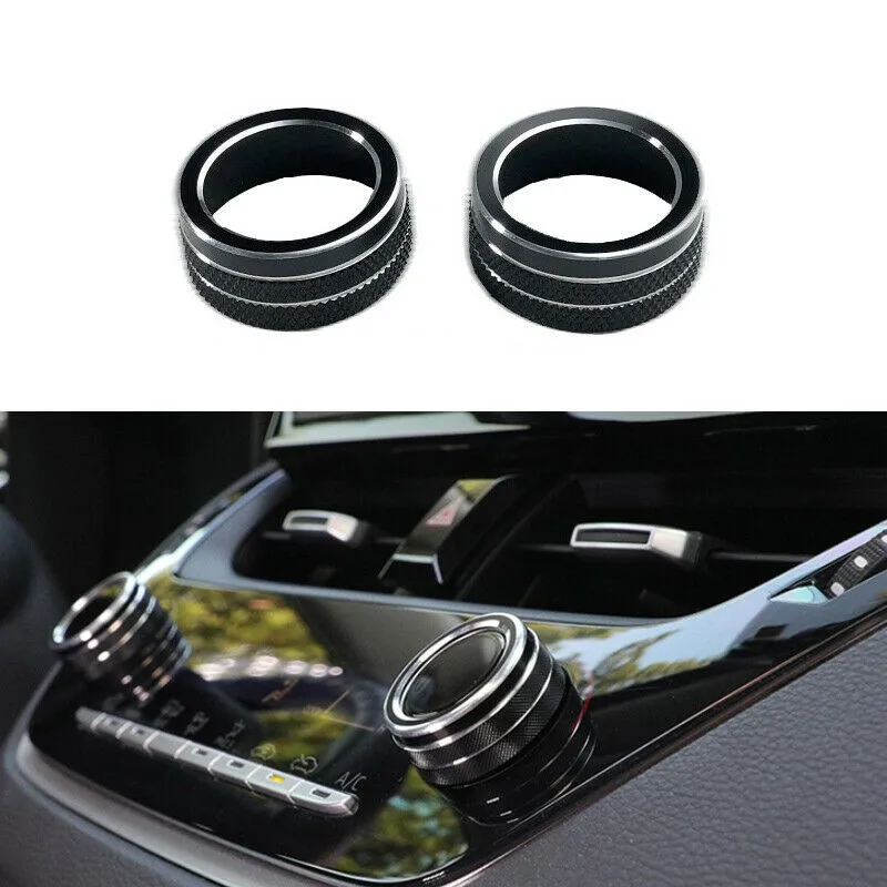 

Middle Console AC Knob Cover Trim For Toyota Corolla 2019-2021 Black Aluminum Middle Console AC Knob Cover Trim