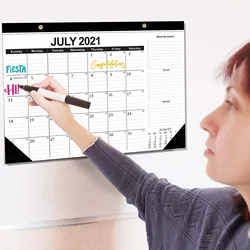 Calendrier de bureau de 18 mois à suspendre, pratique, pour fournitures de bureau, janvier 2022 juin 2022 