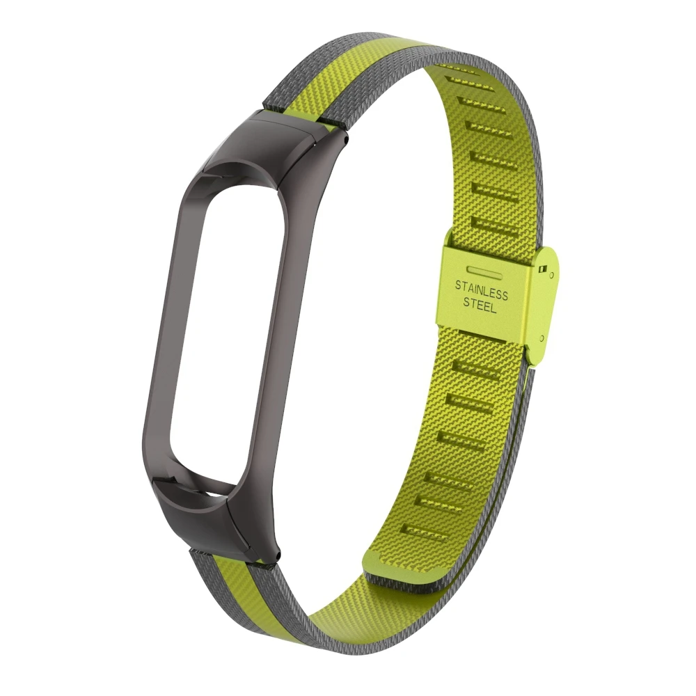 Black Green Металлический ремешок для Xiaomi Mi Band 3 Нержавеющая сталь браслет ремень Mi Band 3 Mi3 сменный ремешок; Смарт-часы Mi 3 - Цвет: Black Green