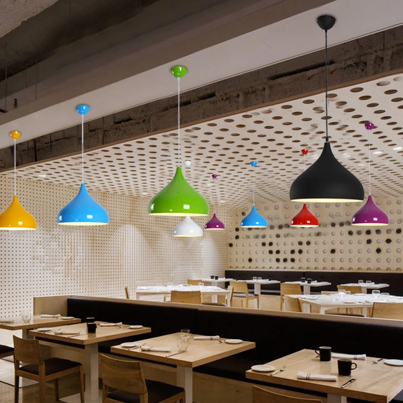 Modern Pendant Lights Nordic Pendant Lamp Colorful Aluminum Light Fixture For Cafe Restaurant Hanglamp Kitchen Hanging Lamps