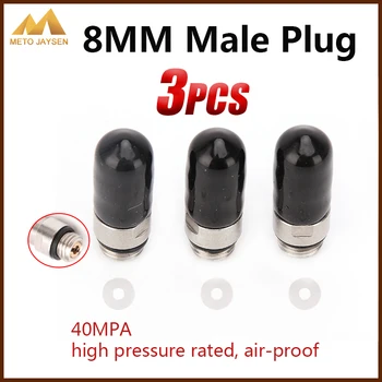 

M8x1 Thread 8MM Male Plug Stainless Steel Quick Coupler For PCP Airforce Paintball Air Socket Connection 3pcs/set