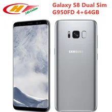 Заводской разблокированный samsung Galaxy S8 G950FD Dual Sim NFC телефон samsung Pay 4 Гб ОЗУ 64 Гб ПЗУ 6," восьмиядерный смартфон