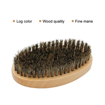 

Beard Brush Round Wooden Handle Mustache Comb Distribute Balm or Oil for Bristles Styling Grooming Tool Softening Conditioning
