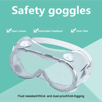 

Protective Safety Goggles Wide Vision Disposable Indirect Vent Anti-Fog Splash Goggles Stretchable Headband Smooth PVC Material