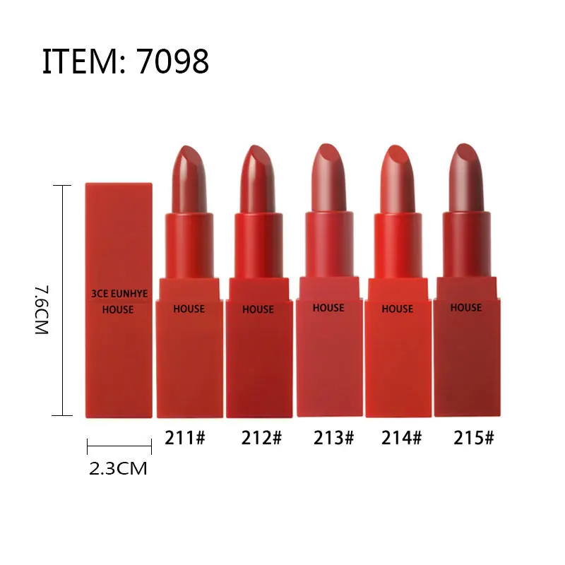 3CE EUNHYE HOUSE 5 Colors Matte Lipstick Red Lips Velvet Lip Moisturizing Waterproof Long Lasting Gloss Tint Lip Cosmetic 3CE EUNHYE HOUSE 5 Colors Matte Lipstick Red Lips Velvet Lip Moisturizing Waterproof Long Lasting Gloss Tint Lip Cosmetic