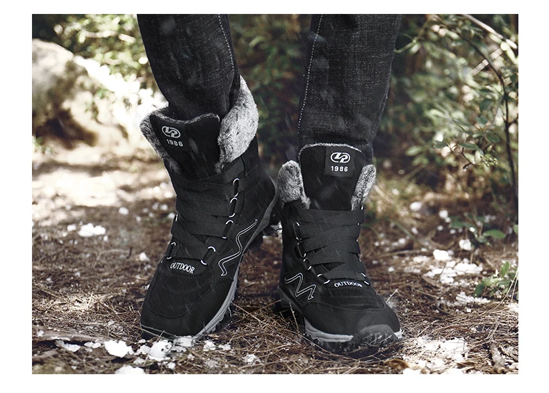 Winter Outdoor Fashion Plus Size Women Snow Boots Lady Cross-tied Patchwork Plush Mid Botas Ladies Mid-Calf Boots 191112