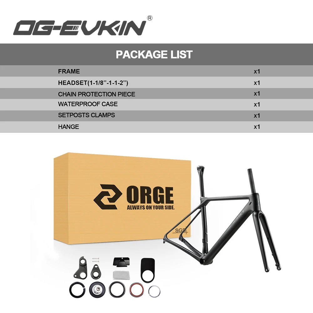 OG EVKIN CF 025 карбоновая дорожная рама дисковый тормоз BB86 28C 12x10 0/12x142 для велосипеда