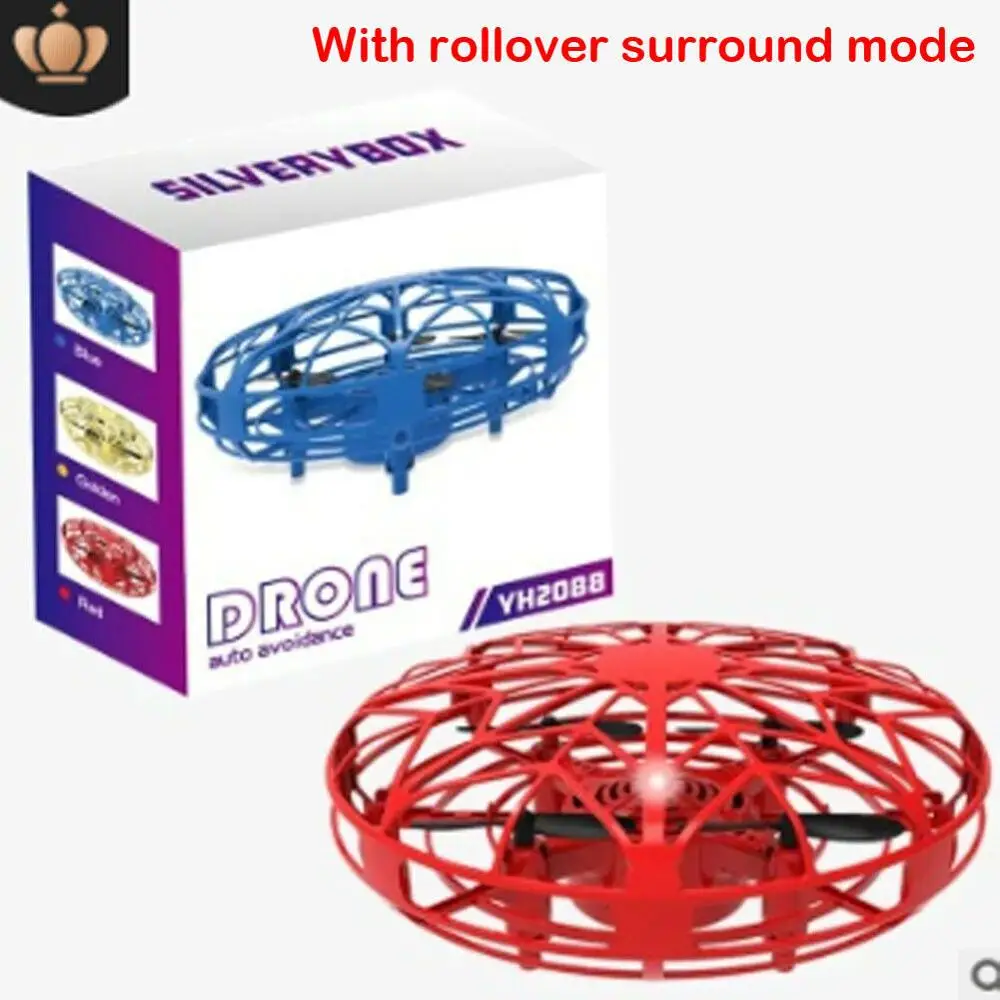 red surround Мини-Дрон Quad Индукционная Левитация НЛО светодиодный светильник usb зарядка дети подарок на день рождения игрушки для мальчиков девочек взрослых - Цвет: red surround