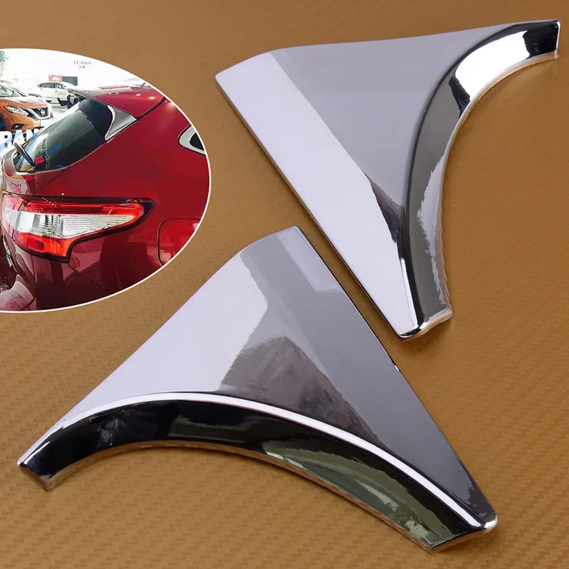 Car Spoiler Cover Car ABS Chrome 2Pcs Rear Window Tailgate Spoiler Trims Cover Fit for Nissan Qashqai J11 2014 2015
