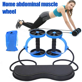

Fitness Wheels Roller Elastic Abdominal Muscle Resistance Pull Rope for Training Exercise Home H7JP