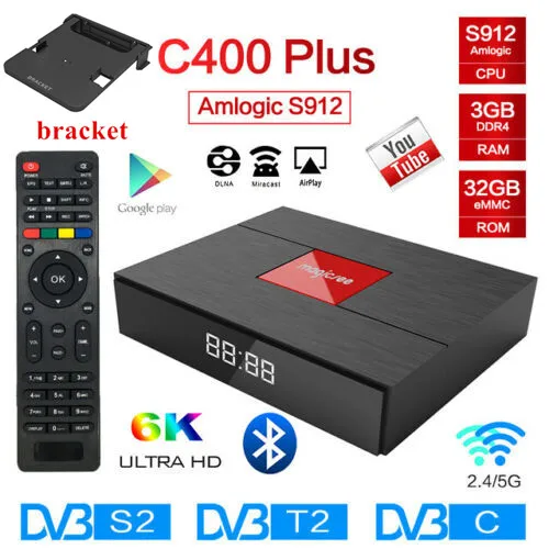 

Magicsee C400 Plus Android 7.1 TV Box with bracket Amlogic S912 3GB 32GB 2.4G+5G WiFi Set Top Box BT4.1 4K 3D PVR Media Player