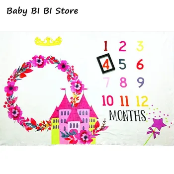 

Baby Kids Milestone Photography Blanket Child Castle Printing Pattern Newborn Creative Photo Background Cloth