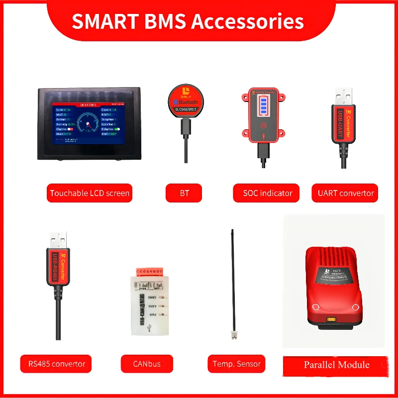 Модуль Bluetooth Daly BMS Accessories USB к UART/RS485 CANBUS SOC Power светильник Board сенсорный ЖК-экран