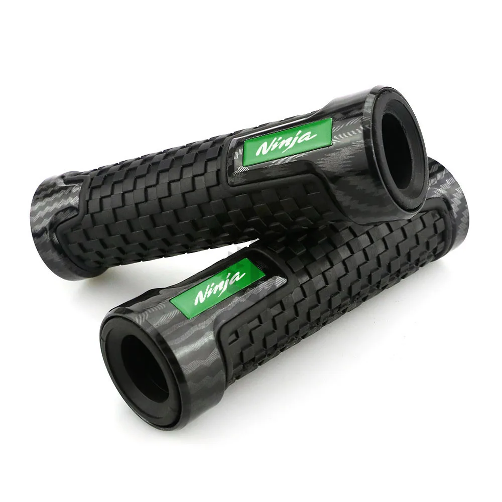 Motorcycle Rubber Plastic Carbon Hand Grips for Kawasaki Ninja 400 650 300 250 1000 ZX10R ZX6R 22mm Handlebar Grips Accessories