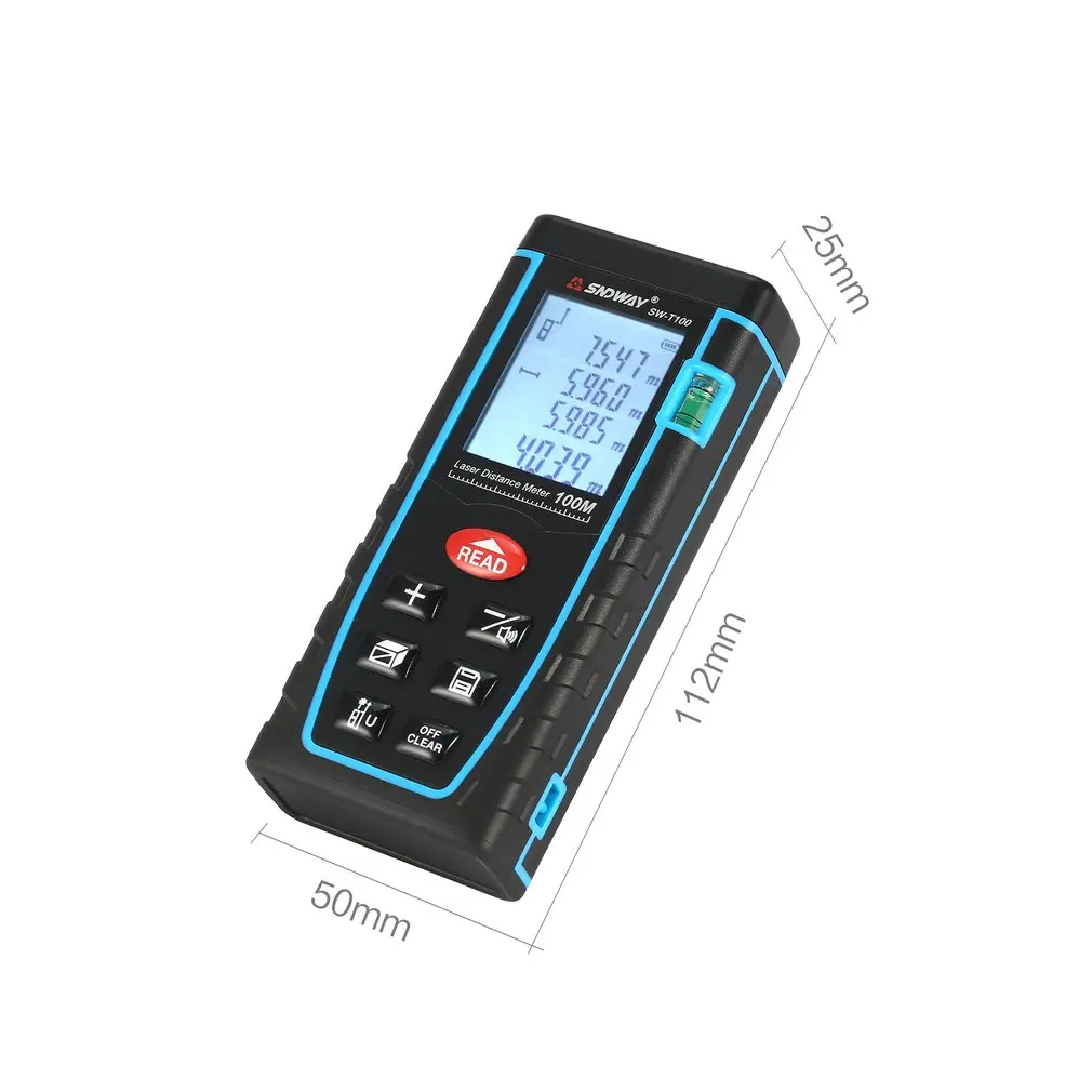 SNDWAY 100M SW-T100 Handheld Laser Distance Meter Range Finder Trena Laser Rangefinder Laser Tape Measure Distance Tool SNDWAY 100M SW-T100 Handheld Laser Distance Meter Range Finder Trena Laser Rangefinder Laser Tape Measure Distance Tool