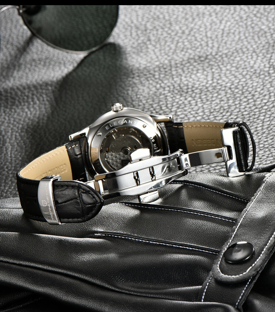 2021 New PAGANI DESIGN Luxury Men Mechanical Watches Business 100m Waterproof Clock Genuine Leather Automatic Watch Reloj Hombre