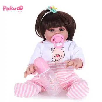 

Pickwoo 47CM Lifelike Reborn Toddler Doll Reborn Baby Girl Soft Silicone Vinyl Stuffed Body Christmas Surprice Gifts Doll