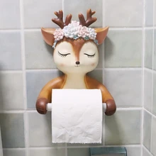 Sika олень туалетный рулон бумажная трубка Настенный Лоток для ванной комнаты бумажная вешалка для полотенец туалетная бумага мультяшная тканевая Вешалка без ударов