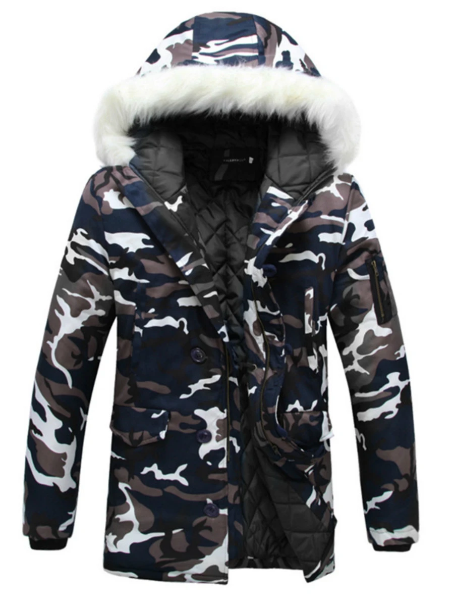 

Brand Clothing Winter Fur Hooded Men's Military Camouflage Jacket Army Tactical Clothing Multicam Male Camouflage Windbreakers