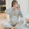 Autumn Long Sleeve flannel Maternity Clothing winter Thin coral fleece Pajamas Set Pregnant Women Breastfeeding Nursing Pyjama ► Photo 1/6