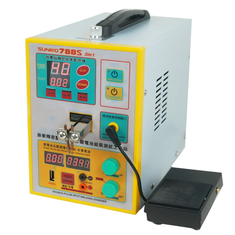 SUNKKO 788S spot welder New upgrade 2.8KW spot welding machine spot welding battery USB power charging test 18650 battery sunkko 788h usb battery spot welding machine led light lithium battery test usb charging 18650 battery pack welding