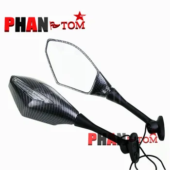 

Eonstime Pair Motorcycle Mirrors LED Turn Signal Light Rear view Mirrors For Honda CBR1000 Yamaha Kawasaki SUZUKI GSXR 600/750