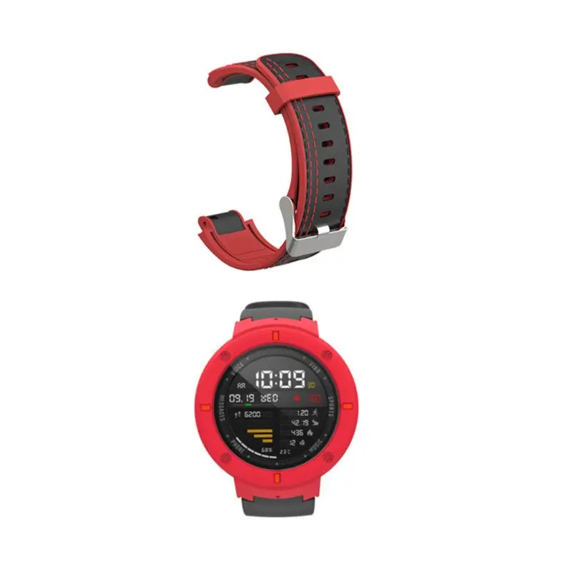 Soft Silicone Watchband Wrist Strap Bracelet Anti-Scratch Watch Case for Huami Amazfit Verge Smart Watch Accessories