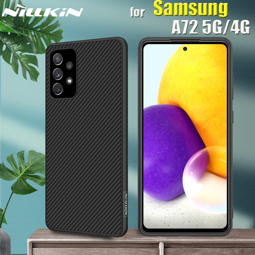 Для Samsung A72 чехол Корпус Nillkin углерод синтетические волокно Жесткий PC ультра