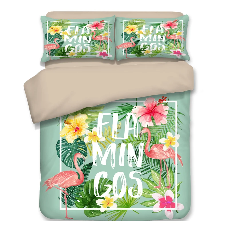 Tropical rainforest plant bedding set Duvet Covers Pillowcases Queen King comforter bedding sets bedclothes bed linen(NO Sheet - Цвет: 5