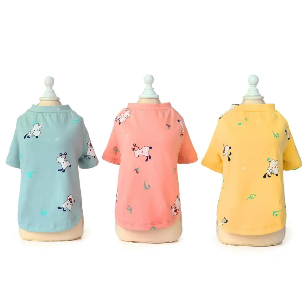 

Cute Dog Cat Dog Clothes Pet Cat Clothes Pink Blue Yellow T-shirt Small Clothes Dog Straps Dog Clothes Spring Summer Clothes