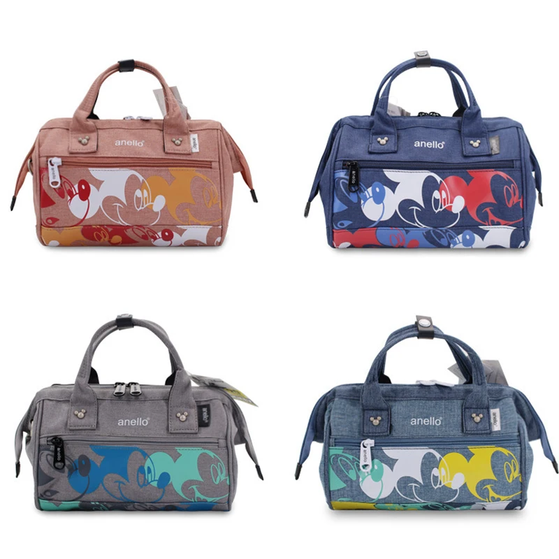 Disney Women Bag Mickey Printed Cartoon Fashion Waterproof Wear Resistant Handbag Outdoor Travel Bag Large Capacity