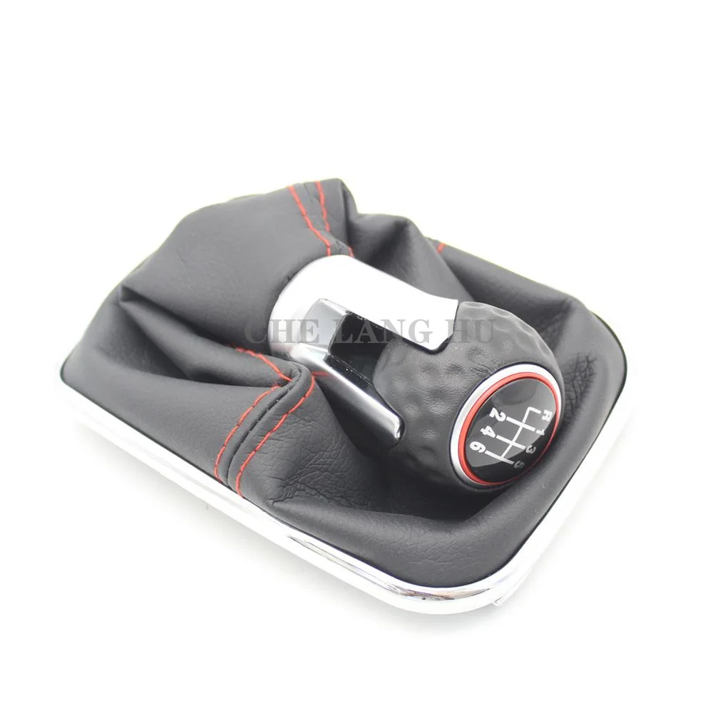 Для VW Jetta MK4 Bora 1998 1999 2000 2001 2002 2003 2004 2005 ручка переключения рулевого механизма автомобиля с черным кожаным Красная Нить 5/6 скорости 12 мм