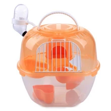 Портативные двухслойные пластиковые для хомяка в форме яблока, клетка для переноски домашних животных, оранжевый цвет, случайный цвет