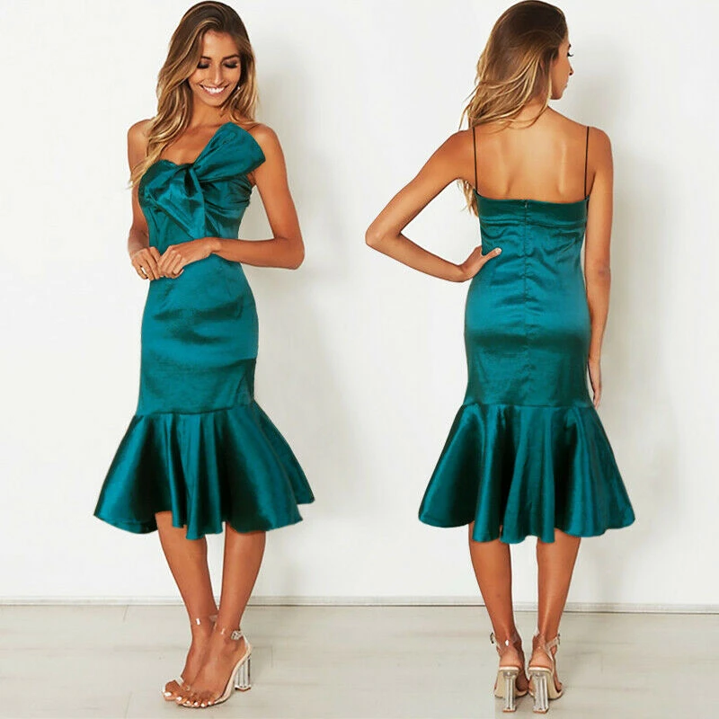 

1PC Womens Long Bridesmaid Dress Formal Wedding Dresses Strappless Bow Bandage Dress Vestidos Celebrity Evening Party Dress
