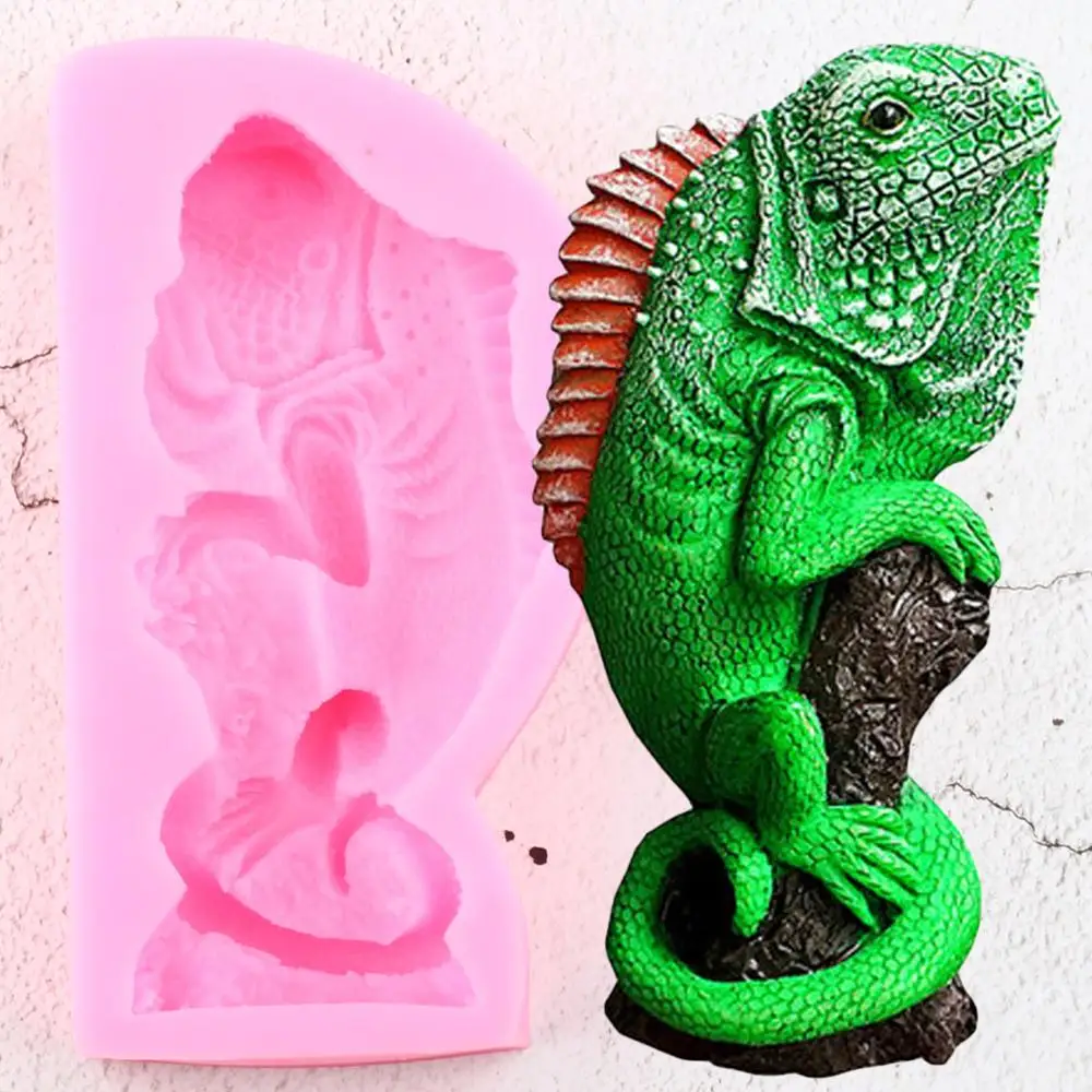 Large Lizard Silicone Molds Polymer Clay Soap Mold Lguana Fondant DIY Cake Decorating Tools Candy Chocolate Gumpaste Mould | Дом и сад