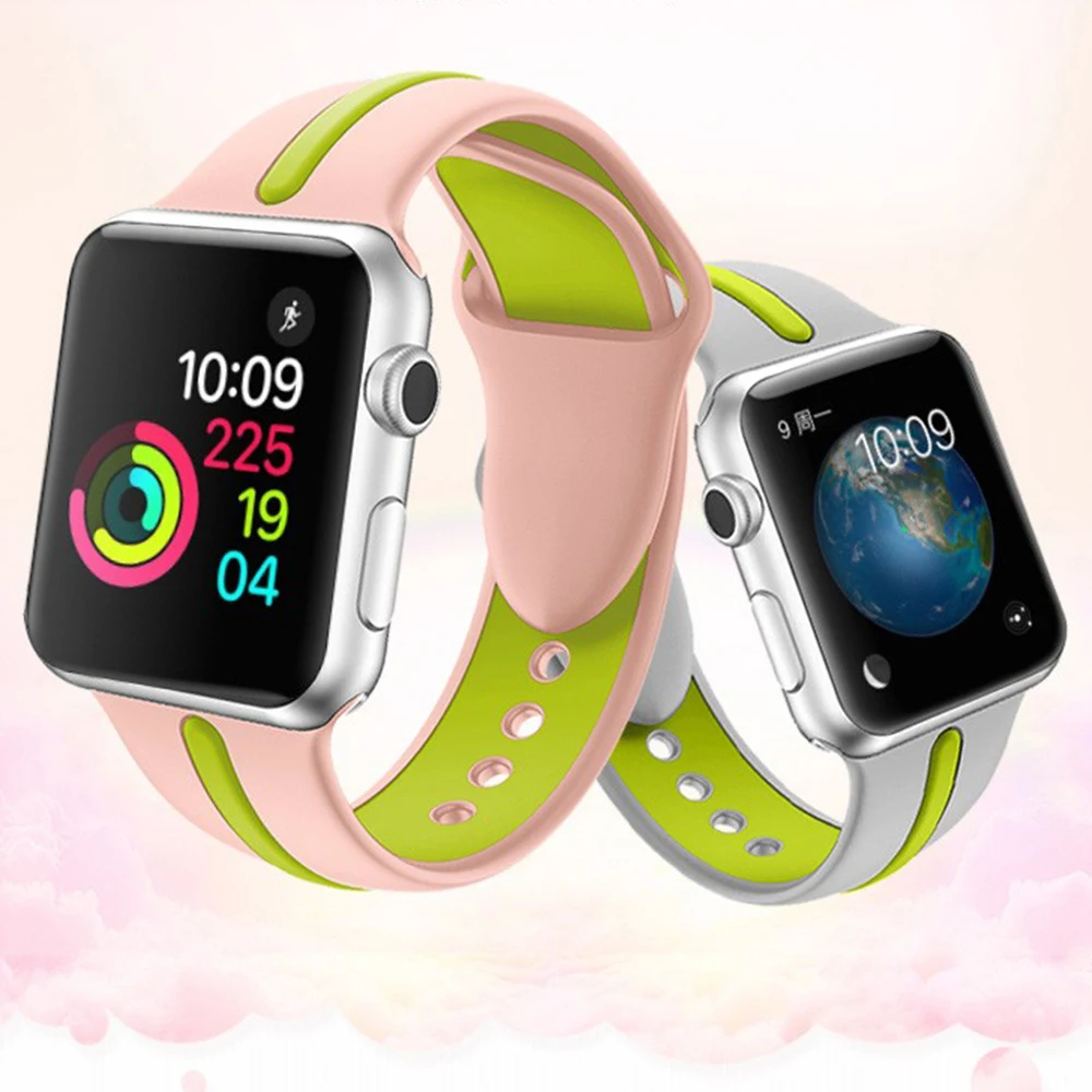 Силиконовый ремешок для Apple watch, ремешок для Apple watch 5, 4, 3, 2, iwatch, ремешок 42 мм, 44 мм, 38 мм, 40 мм, спортивный браслет correa pulseira, ремешок для часов