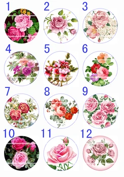 

Handmade Colorful picture Round Glass Cabochons Refrigerator magnet for Necklace Decoration and Phone Chain Accessaries -1