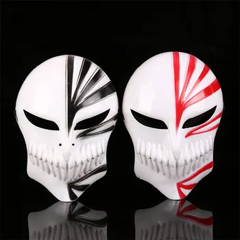 

Plastic Death Lchigo Kurosaki Bleach Mask Christmas Dance Masquerade Party Cosplay Halloween Full Face Black Red Cool Masks