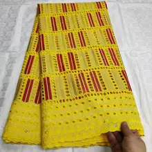 Торговля африканская швейцарская вуаль кружевная ткань с камнями белая нигерийская кружевная ткань из Дубая для свадьбы 5 ярдов/партия