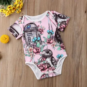 

Hot Newborn Infant Cute Cartoon Newborn Kid Baby Girls Clothes Flower Star Wars Popular Romper Jumpsuit Outfit Clothes 0-18M