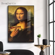 

Mona Lisa@a Canvas Poster Silk Fabric Modern Style Prints Party House Decor Room#20-1005-6