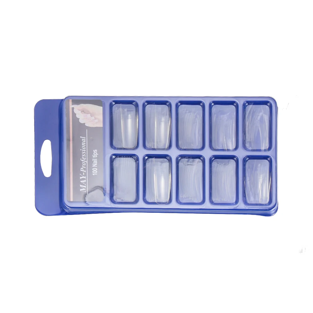Clear-100PCS-Box 100 шт./кор. французский балетки поддельные ногтей натуральный гроб Набор накладных ногтей маникюр накладные ногти Советы ногти Сделано в Китае - Цвет: Clear-100PCS-Box