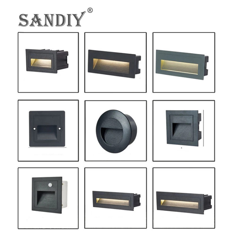 SANDIY Outdoor Lighting Recessed Wall Lamp Waterproof IP65 Led Embedded