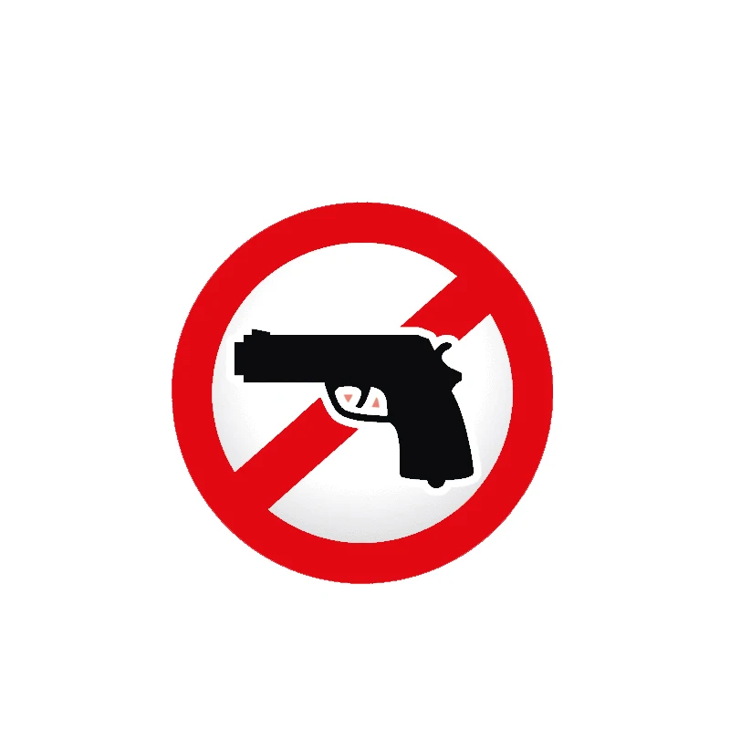 

Creative Warning No Weapon Gun Car Sticker Motorcycle Accessories Cover Scratches Waterproof PVC 13cm X 13cm