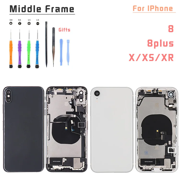 Черная белая красная Золотая запасная задняя крышка для IPhone 8 8plus X/XS/XR задний