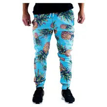 Мужские повседневные спортивные брюки со средней талией, облегающие брюки с принтом ананаса, мужские новые модные штаны для бега, спортивные штаны для