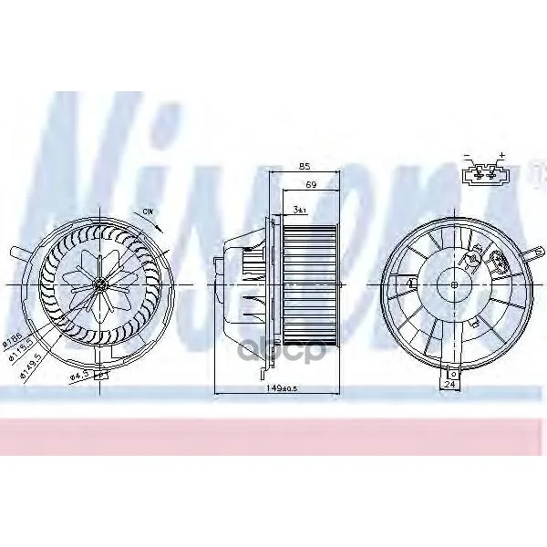 Вентилятор Салона Vw Passat(3c_, 36_), Skoda Octavia(1z) 87034 Nissens арт. 87034