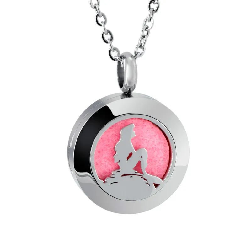 20mm Круглый Серебряный мультфильм Минни Маус 20 мм, 25 мм, 30 мм из нержавеющей стали эфирные масла Ароматерапия медальон Духи диффузор ожерелье - Окраска металла: 20mm